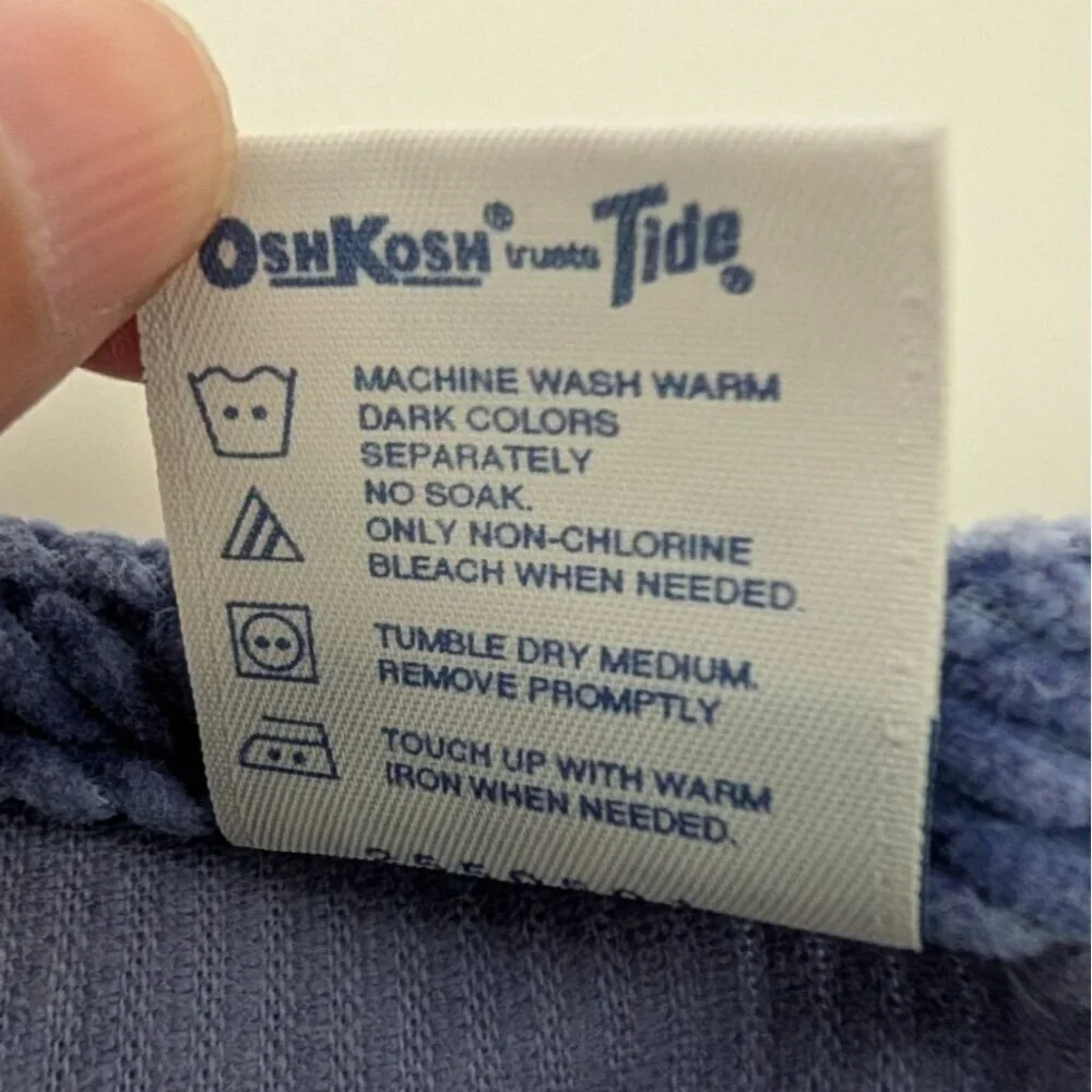 Vintage Oshkosh Bgosh Corduroy Overall Dress Girls Size 6X Purple Made in USA